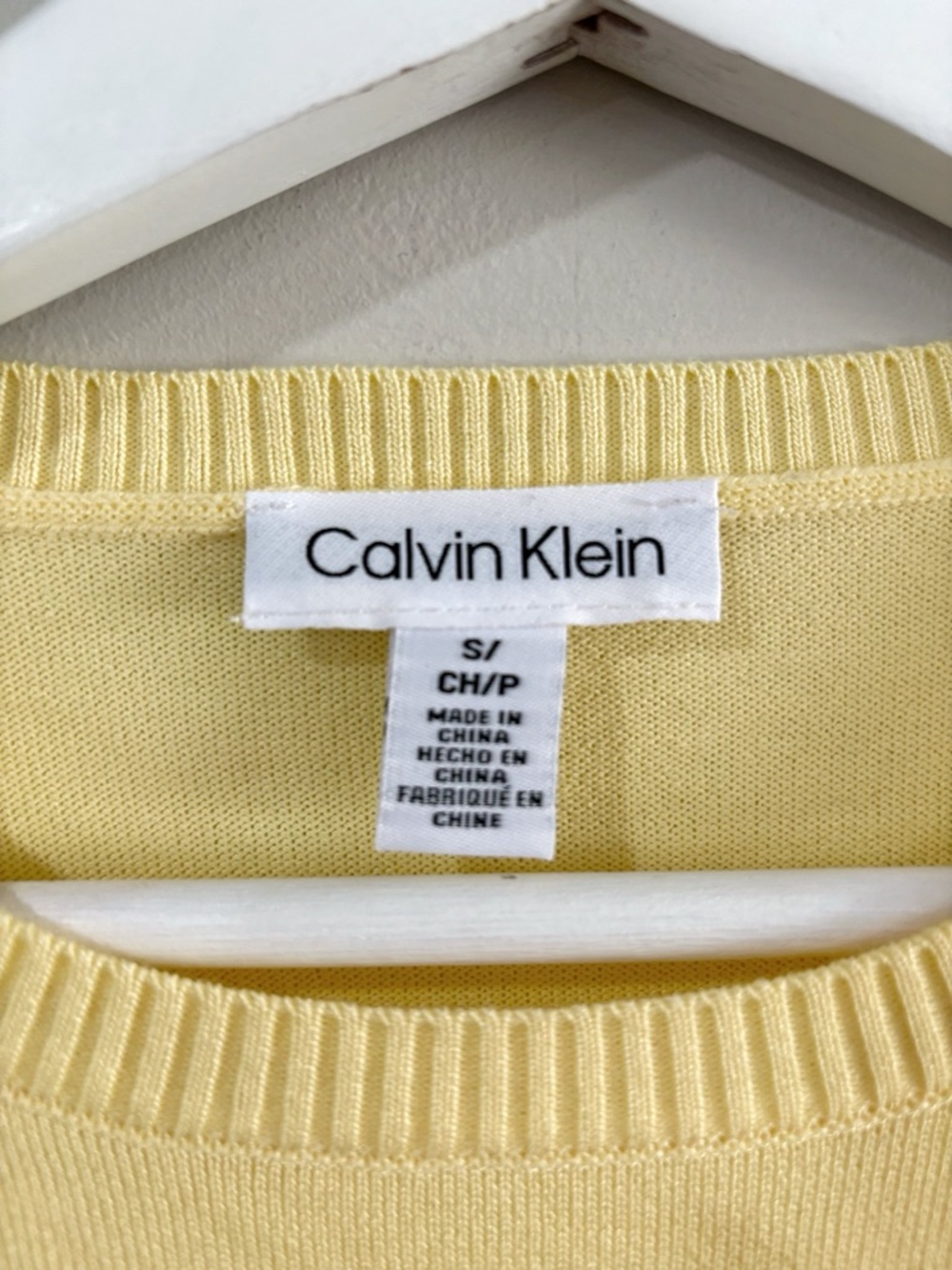 Calvin Klein Pale Yellow Short Sleeve Knit Tee - Picture 5 of 10